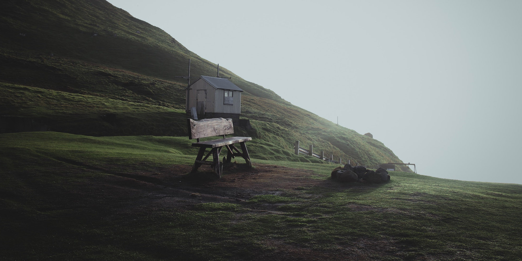 Leynar Faroe Islands: view from a panoramic bench