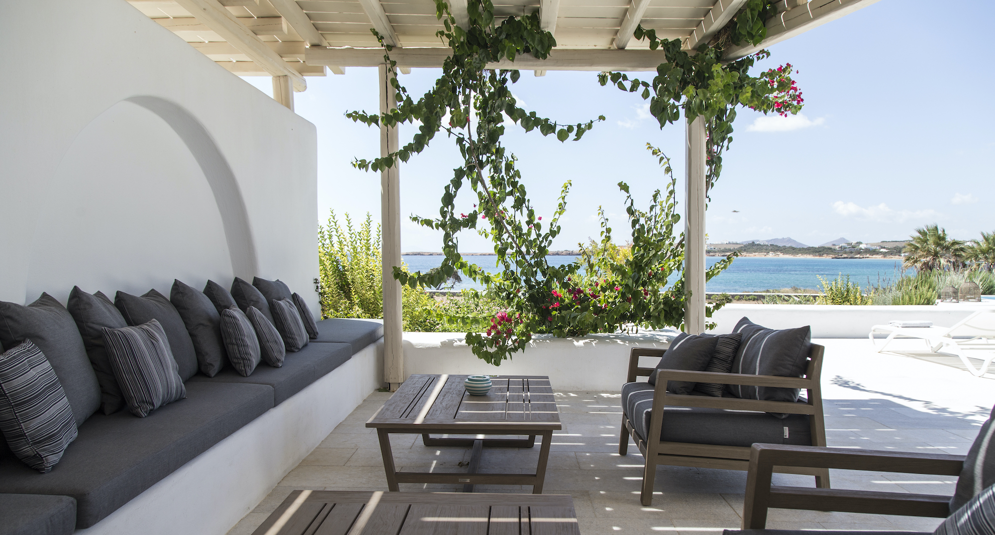 villas in paros greece: terrace details
